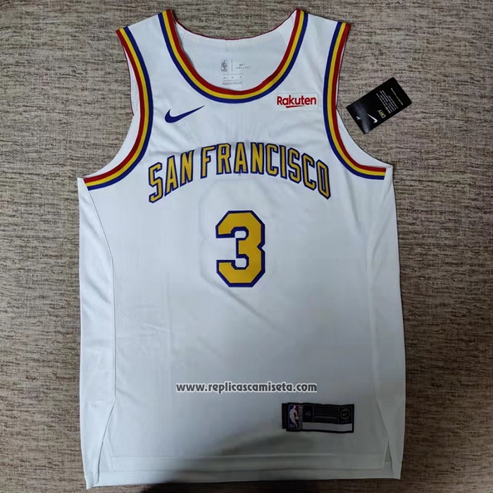 Camiseta Golden State Warriors Jordan Poole #3 Classic Autentico Blanco